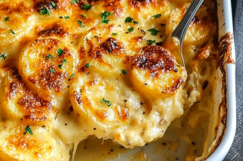 Dad’s Creamy & Cheesy Au Gratin Potatoes