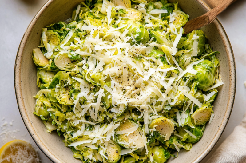 Shaved Brussels Sprouts Salad with Lemon & Parmesan