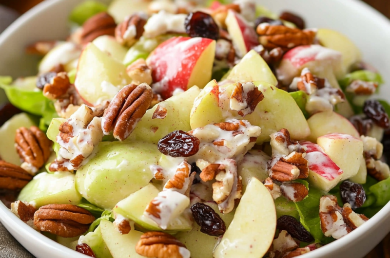 Crisp Apple Salad with Raisins and Pecans