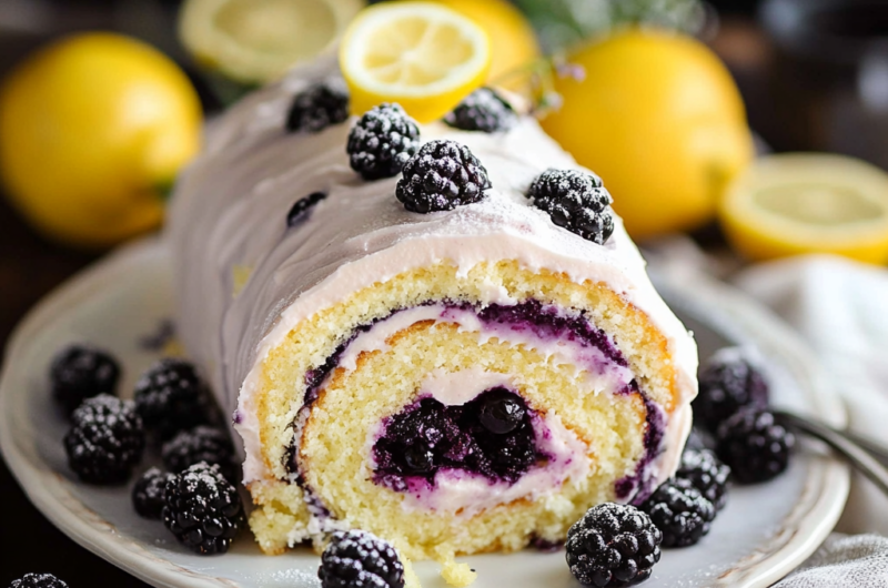 Blackberry Lemon Cake Roll