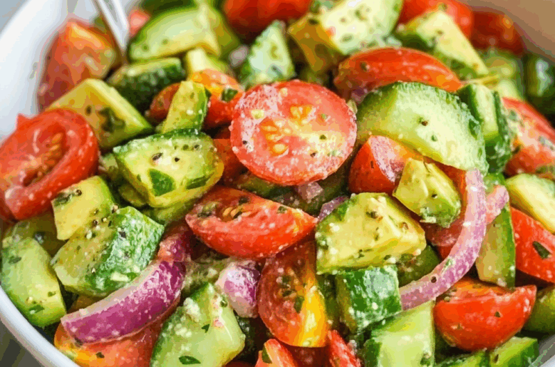 Cucumber Tomato Avocado Salad
