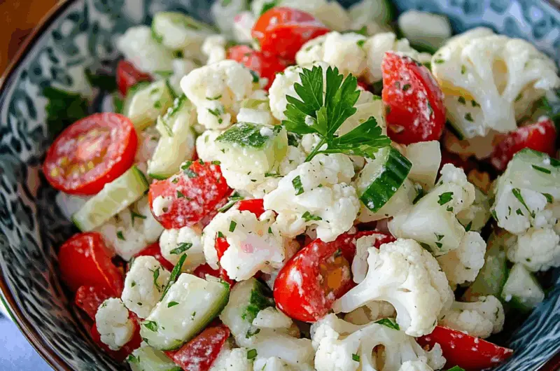 Cauliflower, Cucumber, and Tomato Salad Recipe