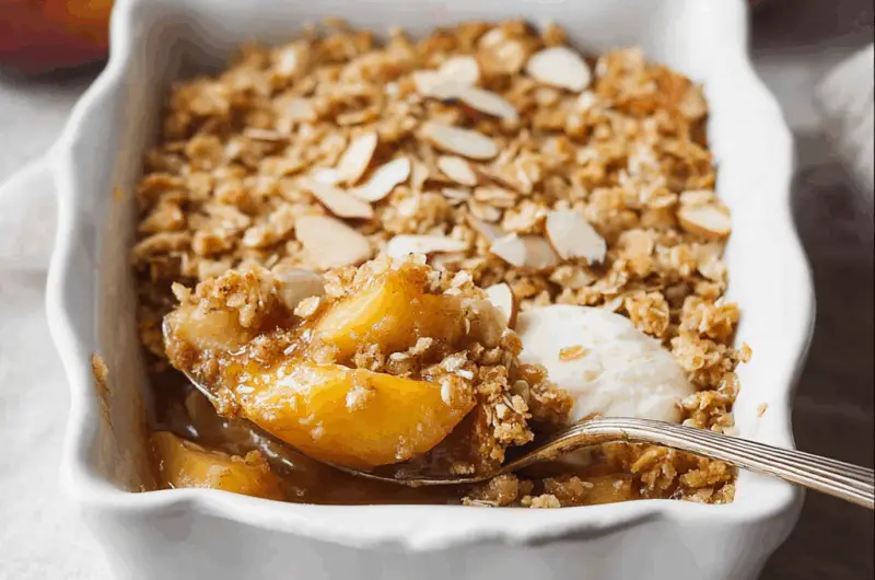 Peach Crisp with Almond Oat Topping
