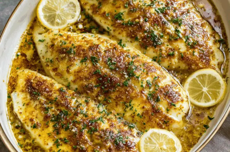 Easy Garlic Parmesan Baked Flounder (20 Minutes)