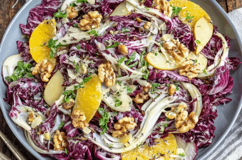 Radicchio Salad with Pear, Orange, and Walnuts