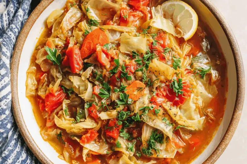 “Detox” Cabbage Soup with Turmeric and Ginger