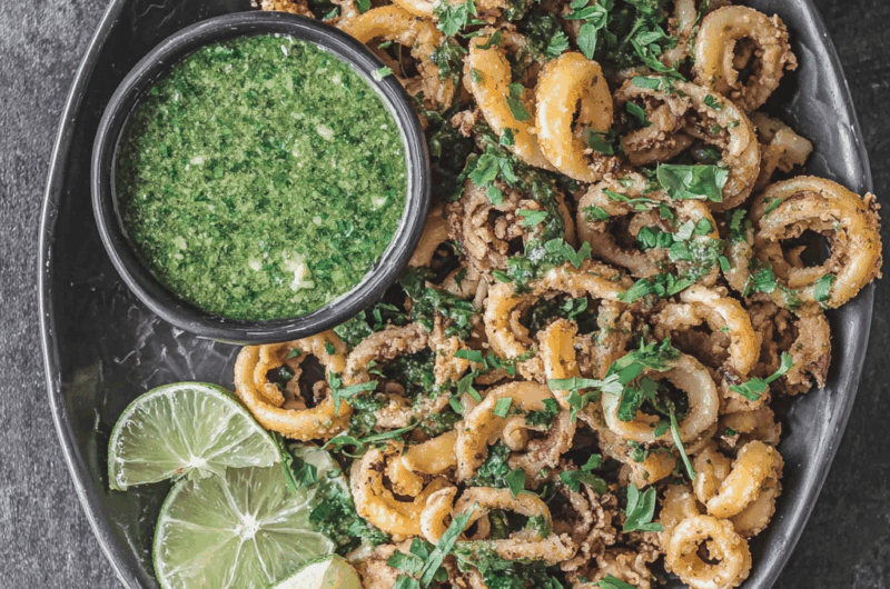 Easy Calamari Recipe with Garlic Lime Sauce